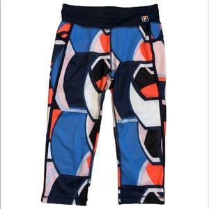 FILA Sport Geometric Workout Capris Size S